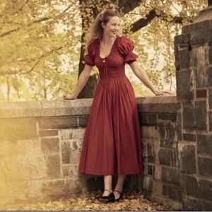 NWT Dôen RARE Ischia Dress in Currant Red Size L